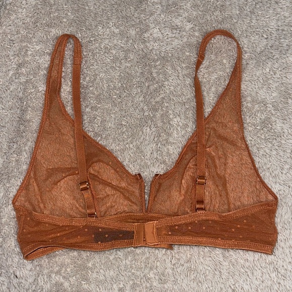 Orange Polka Dot Lace Bralette - Size M - Picture 2 of 3
